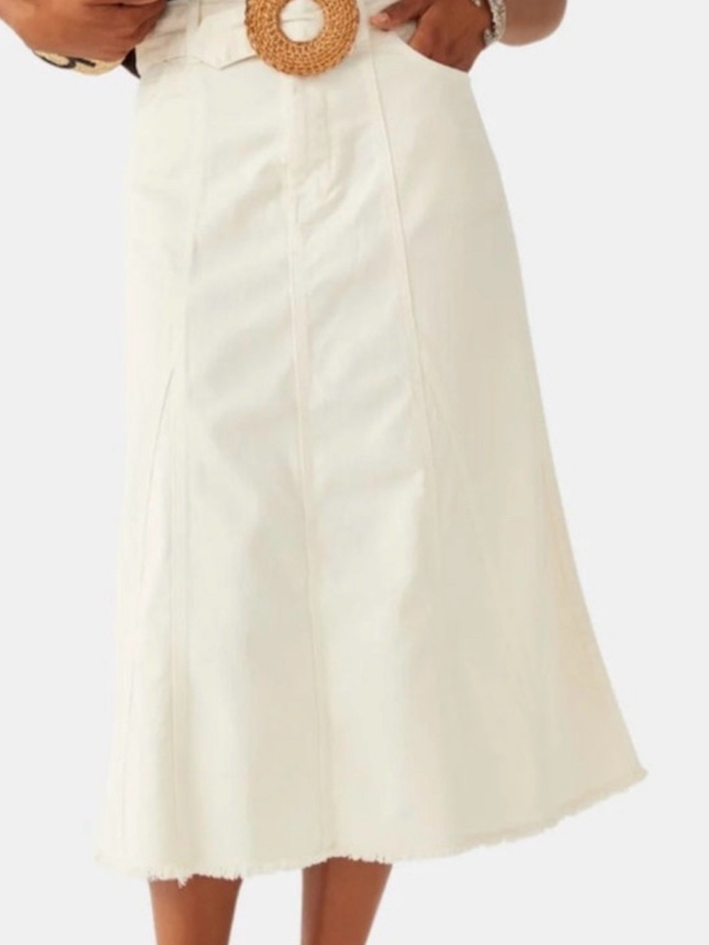 ba&sh Cream denim skirt size 42 NWT